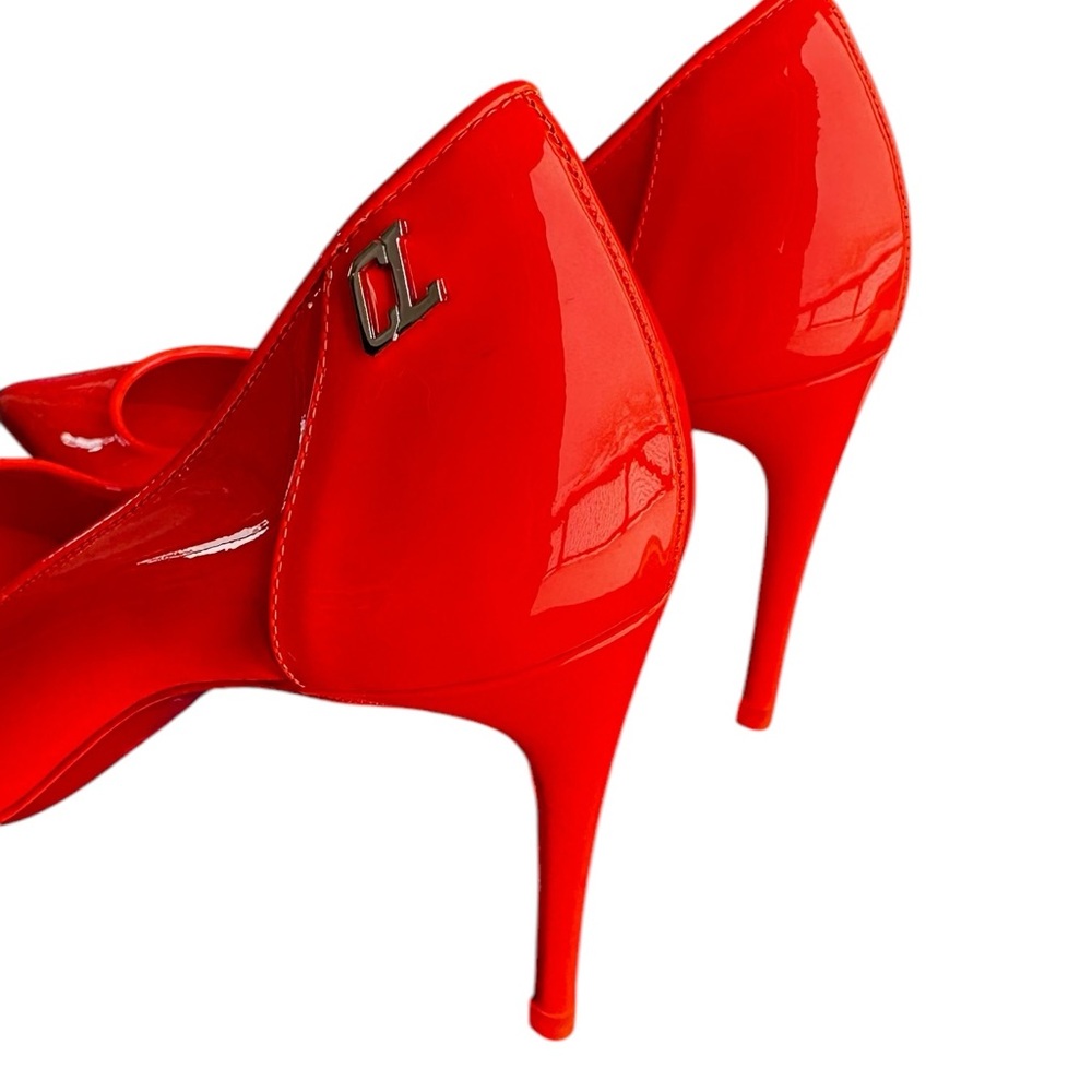 Neon orange Christian Louboutin Sporty Kate 85 (low heel) - Picture 8 of 13